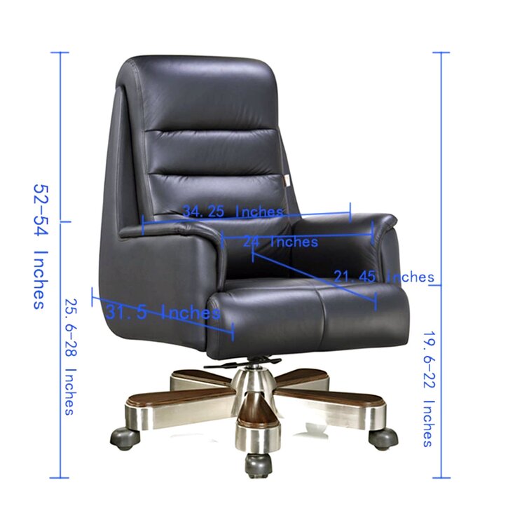 PENNEXECUTIVECHAIRS Leather Swivel Executive Chair Perigold